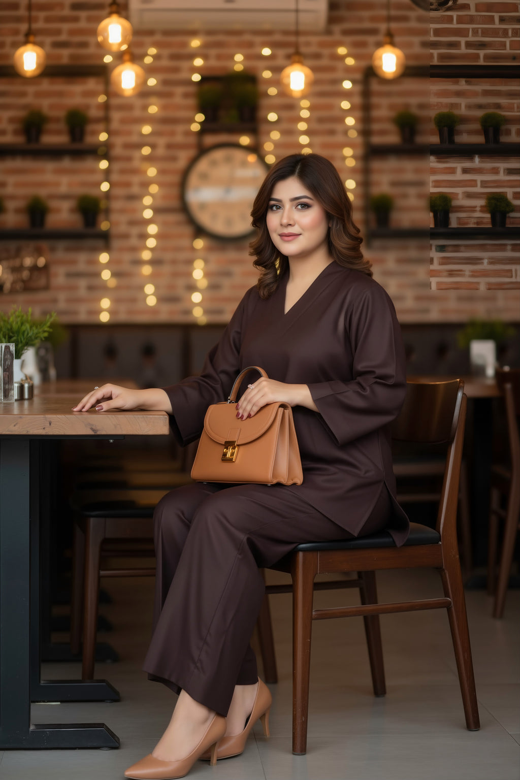 Chocolate Brown Dhanak Co-Ord Set